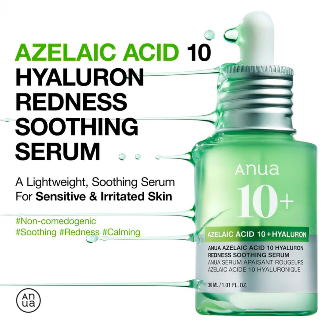ANUA AZELAIC ACID 10 HYALURON REDNESS SOOTHING SERUM