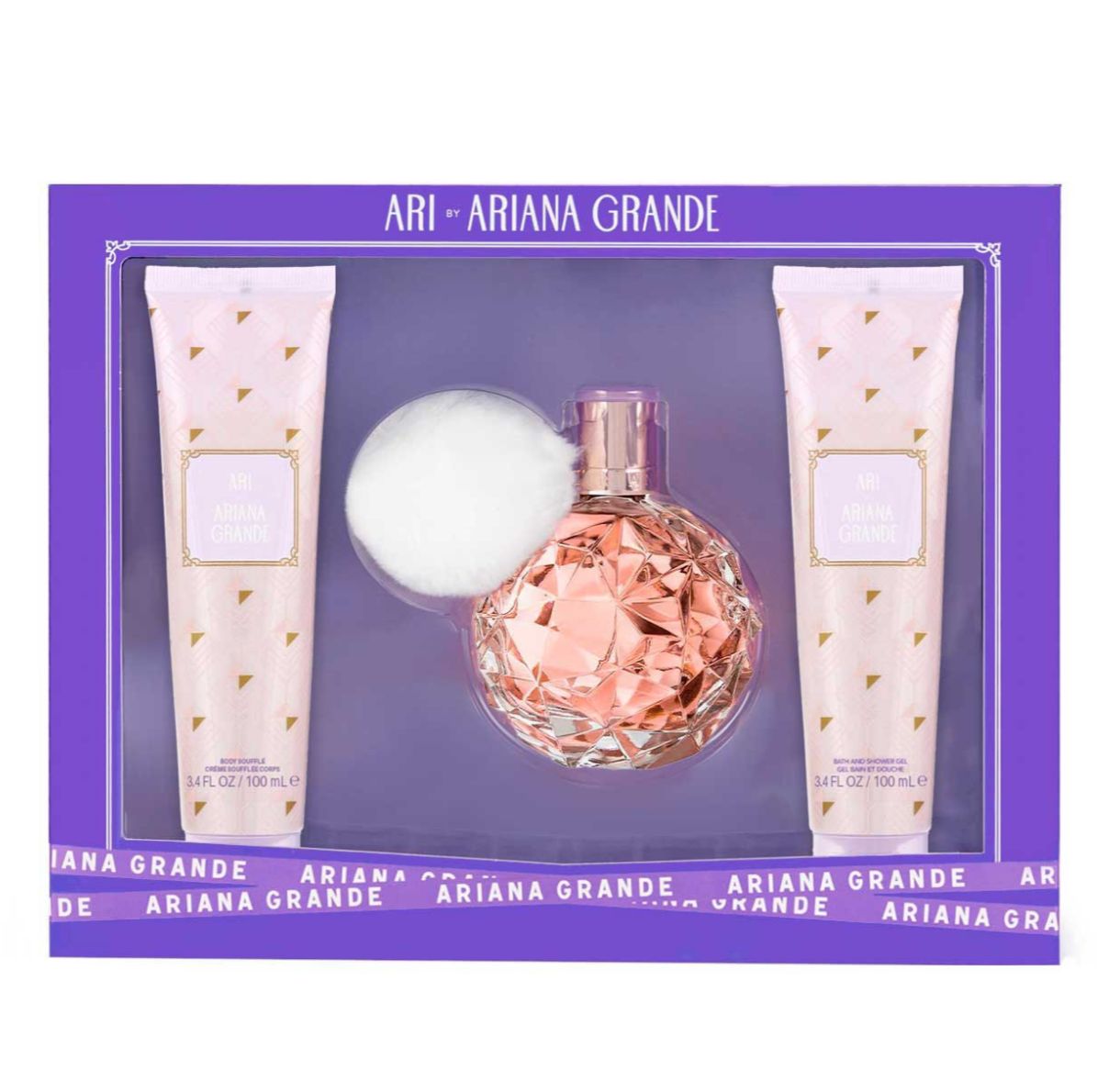 Ari by Ariana Grande SET 3 Piezas Dama EDP 100ml + Crema Corporal 100ml + Gel De Ducha 100ml