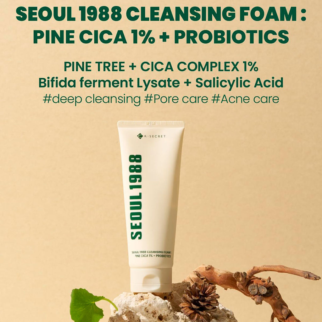 K-SECRET SEOUL 1988 CLEANSING FOAM : PINE CICA 1% + PROBIOTICS (150 ml)