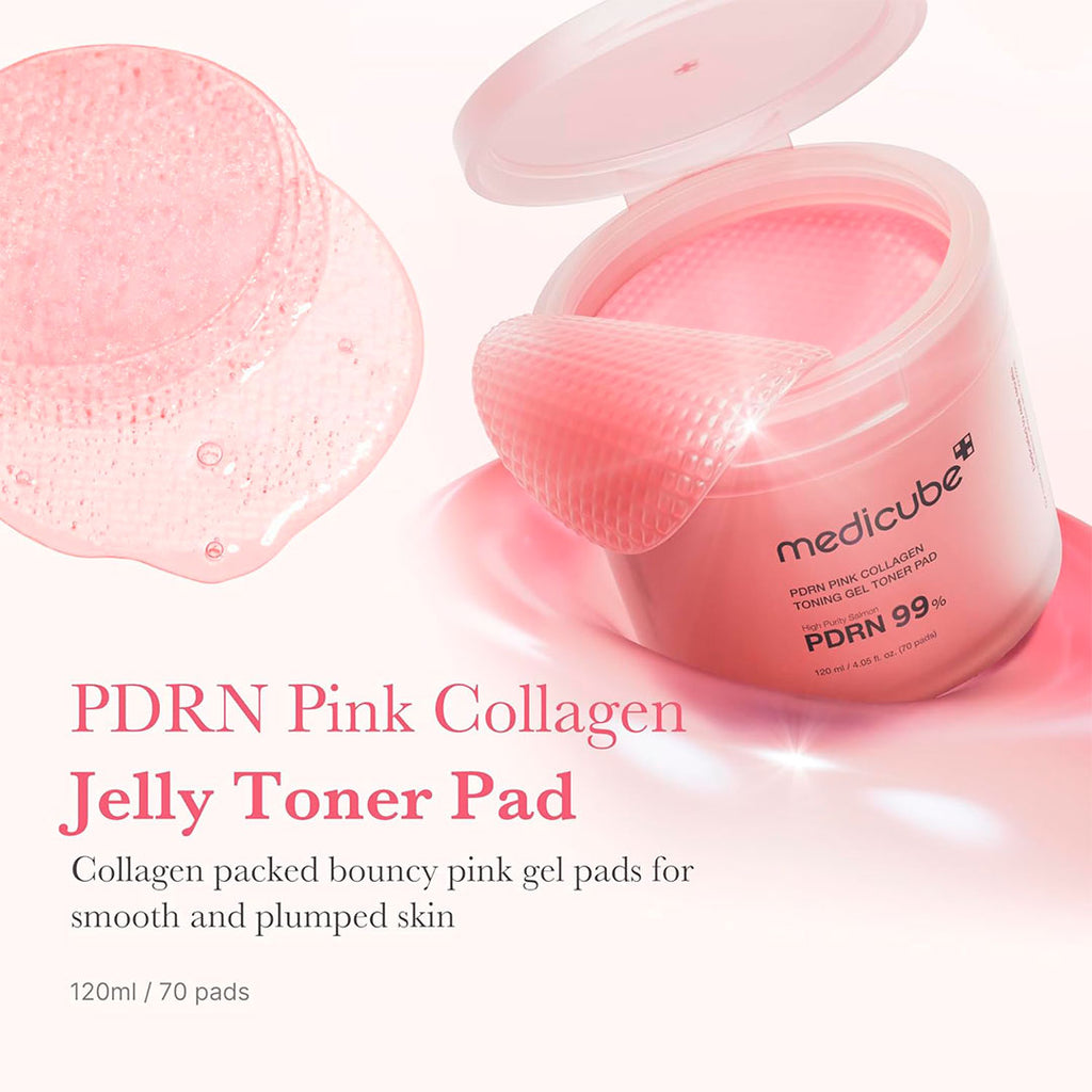MEDICUBE PDRN PINK COLLAGEN TONING GEL TONER PAD (70 ALMOHADILLAS )