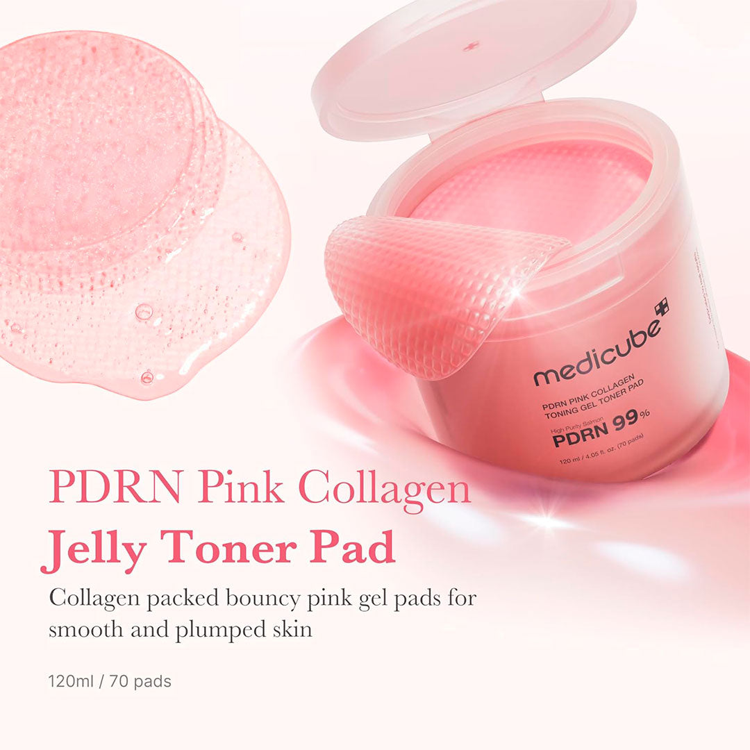 MEDICUBE PDRN PINK COLLAGEN TONING GEL TONER PAD (70 ALMOHADILLAS )