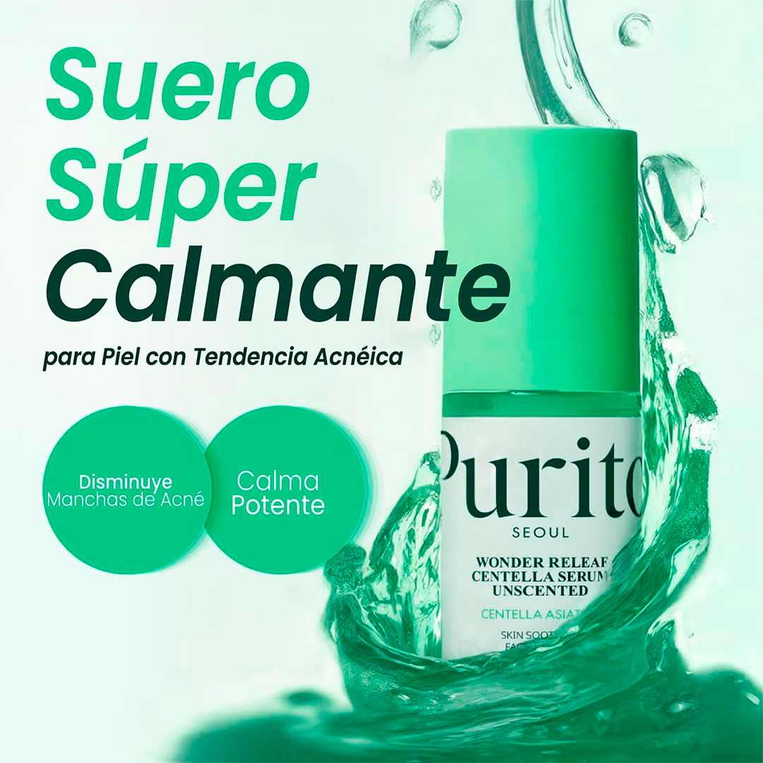 PURITO SEOUL WONDER RELEAF CENTELLA MINI KIT UNSCENTED (SERUM 15ml + TONER 30 ml + CREAM 15 ml)